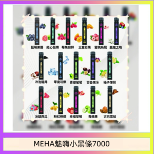 MEHA XBAR 魅嗨 小黑條7000口 拋棄式電子煙·續航持久